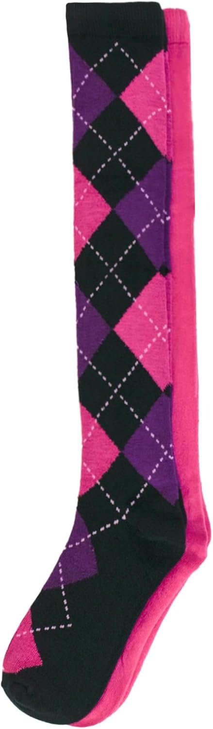 image:imageNo Nonsense Womens Knee High Socks 2 Pack Tube Socks Tall Athletic Socks Long Socks for Uniform Knee High StockingsAsst 3 ArgylePink