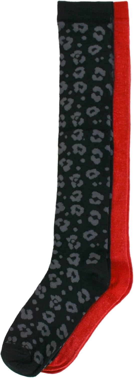 image:imageNo Nonsense Womens Knee High Socks 2 Pack Tube Socks Tall Athletic Socks Long Socks for Uniform Knee High StockingsAsst 5 LeopardRed