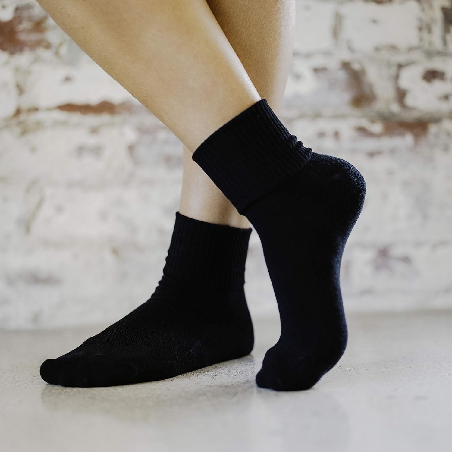 image:imageNo Nonsense womens Cotton Basic Cuff SockBlack 9 Pair Pack