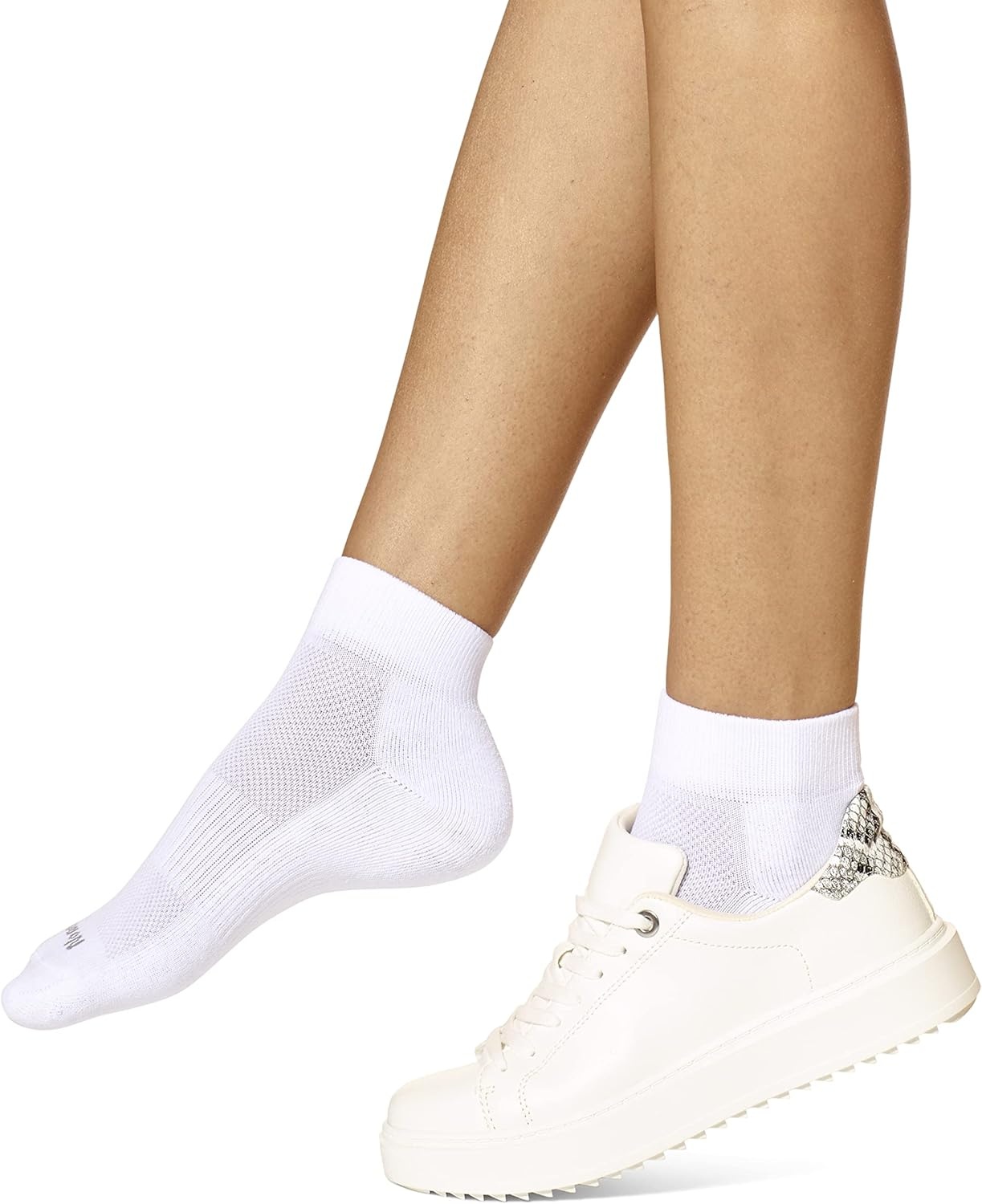 image:imageNo nonsense Womens Cushioned Mesh Quarter Top Ankle Socks Premium Comfort for WomenWhite 9 Pair Pack
