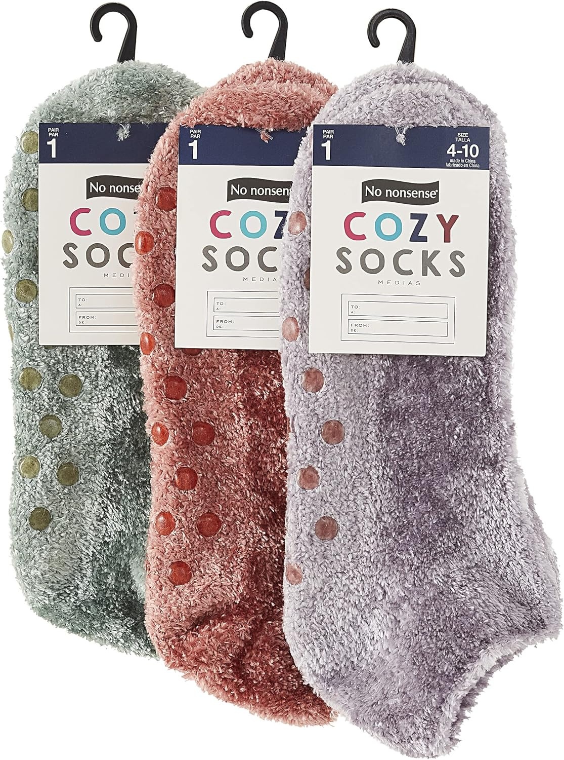 image:imageNo nonsense womens Shortie Slipper Sock 3 Pair PackViolet GreyCameoAgave