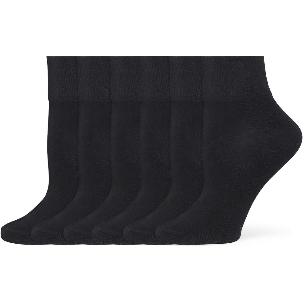 image:imageNo Nonsense Womens Quarter Top Shortie Body Sock 6 Pair PackBlack