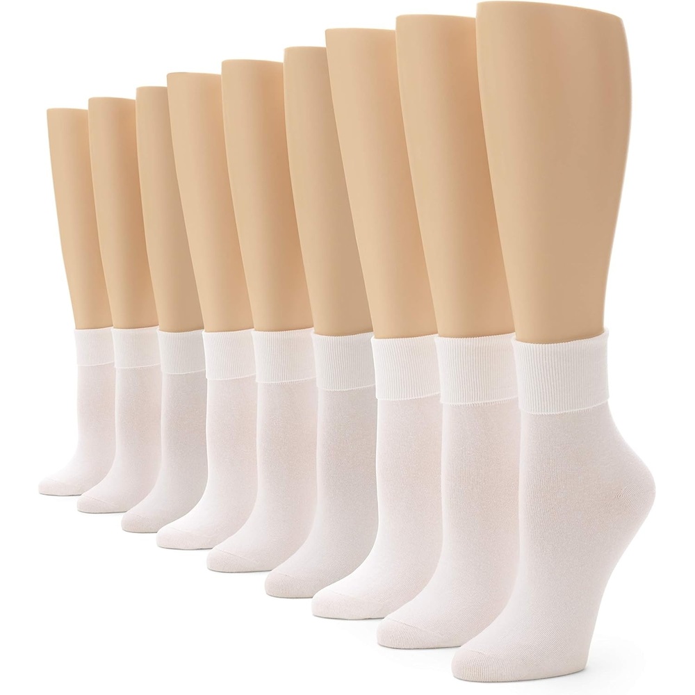 image:imageNo Nonsense womens Cotton Basic Cuff SockWhite 9 Pair Pack