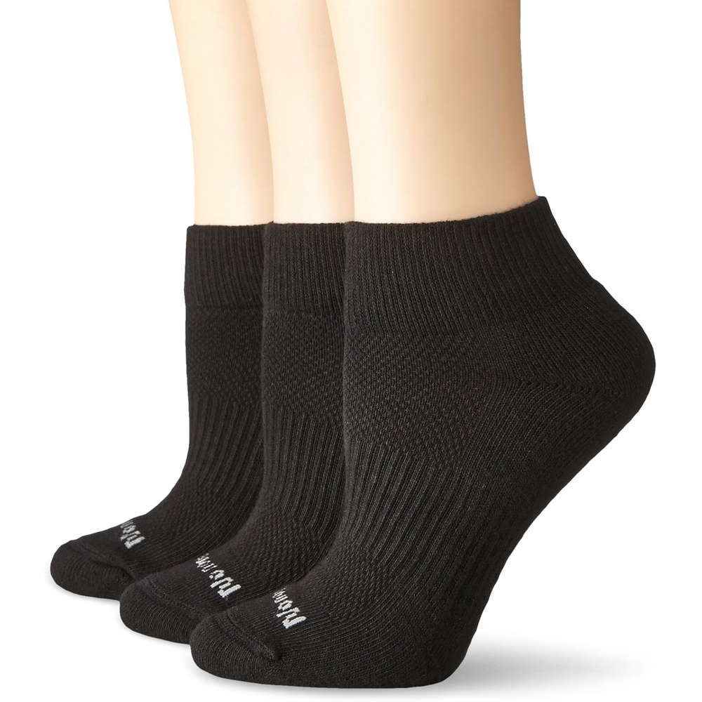 image:imageNo nonsense Womens Cushioned Mesh Quarter Top Ankle Socks Premium Comfort for WomenBlack 3 Pair Pack