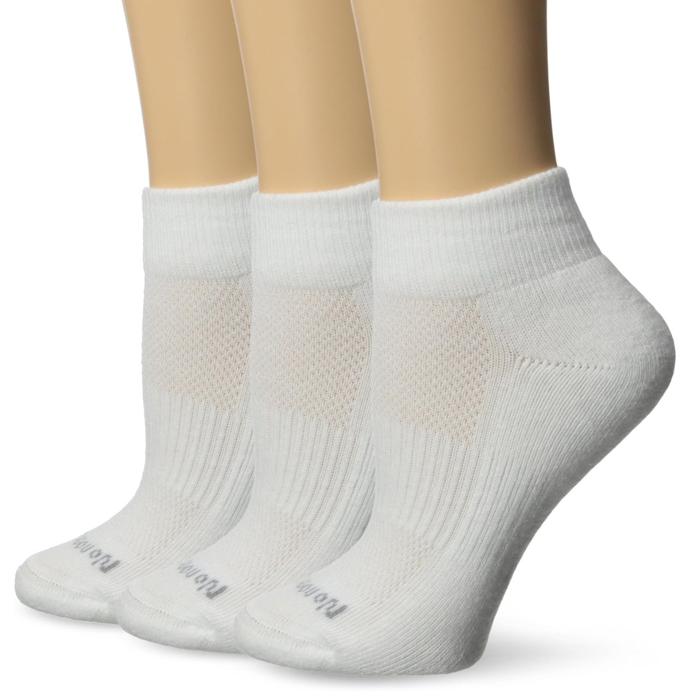 image:imageNo nonsense Womens Cushioned Mesh Quarter Top Ankle Socks Premium Comfort for WomenWhite 3 Pair Pack