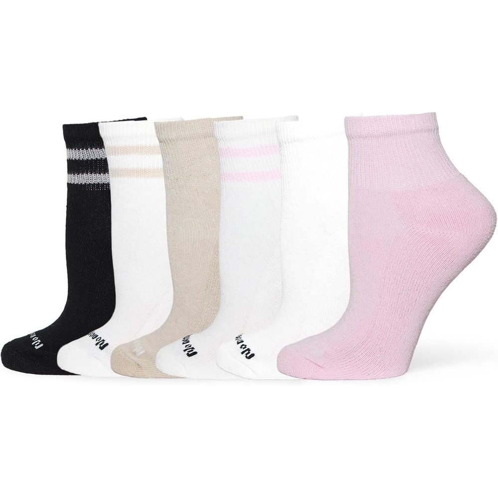 image:imageNo nonsense Womens Cushioned Quarter Top SocksNeutral 6 Pair Pack