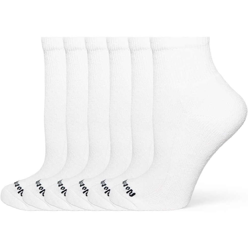 image:imageNo nonsense Womens Cushioned Quarter Top SocksWhite 6 Pair Pack