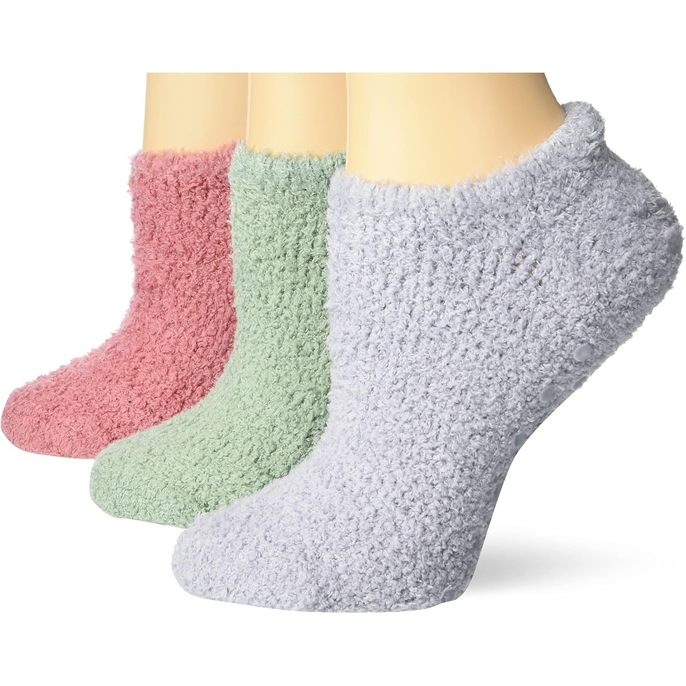 image:imageNo nonsense womens Shortie Slipper Sock 3 Pair PackViolet GreyCameoAgave