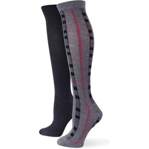 image:imageNo Nonsense Womens Knee High Socks 2 Pack Tube Socks Tall Athletic Socks Long Socks for Uniform Knee High StockingsAsst 4 PlaidGrey