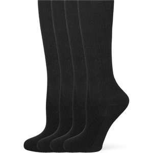image:imageNo Nonsense Womens Ribbed Knee High Sock 4 Pair PackBlack