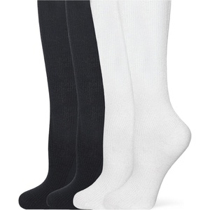 image:imageNo Nonsense Womens Ribbed Knee High Sock 4 Pair PackBlackWhite