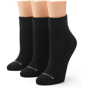 image:imageNo nonsense Womens Cushioned Mesh Quarter Top Ankle Socks  Premium Comfort for WomenNew Black  3 Pair Pack
