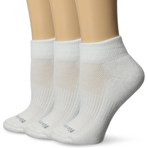 image:imageNo nonsense Womens Cushioned Mesh Quarter Top Ankle Socks  Premium Comfort for WomenWhite  3 Pair Pack