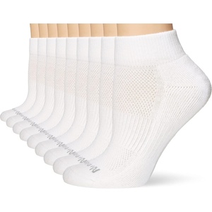 image:imageNo nonsense Womens Cushioned Mesh Quarter Top Ankle Socks  Premium Comfort for WomenWhite  9 Pair Pack