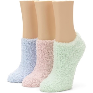 image:imageNo nonsense womens Shortie Slipper Sock 3 Pair PackLight BlueLight PinkMinty