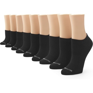 image:imageNo nonsense womens Soft and Breathable No Show Liner Sock With Arch Clinch Support 9 Pair PackBlack