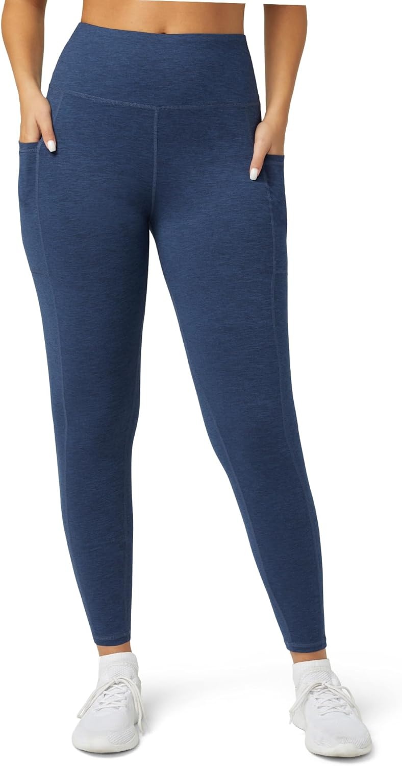 image:imageNo Nonsense Womens Workout Leggings for Women with Tummy Control Athletic Leggings with Pockets High Waist Yoga PantsBlue Heather