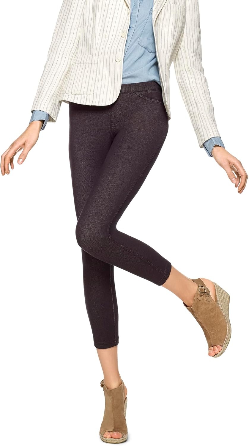 image:imageNo nonsense Womens Denim Capri Legging with PocketsDark Denim